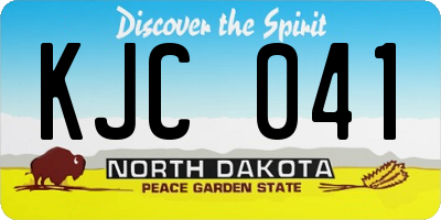 ND license plate KJC041