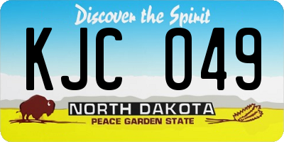 ND license plate KJC049