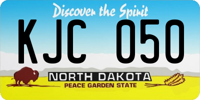 ND license plate KJC050