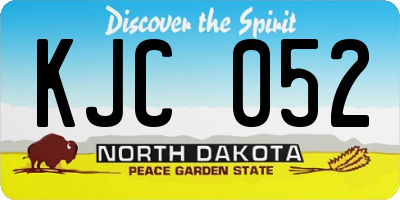 ND license plate KJC052