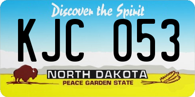 ND license plate KJC053