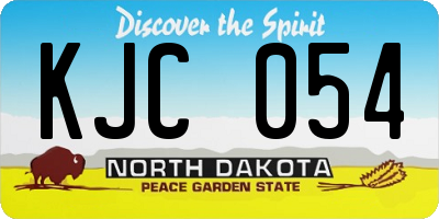 ND license plate KJC054