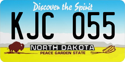 ND license plate KJC055