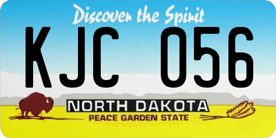 ND license plate KJC056
