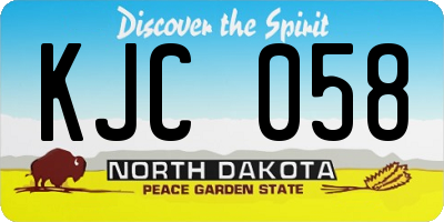 ND license plate KJC058