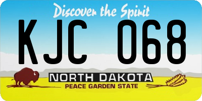 ND license plate KJC068
