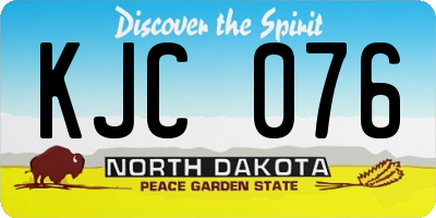 ND license plate KJC076