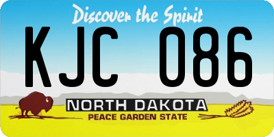 ND license plate KJC086