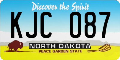 ND license plate KJC087