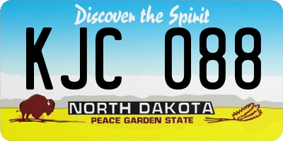 ND license plate KJC088