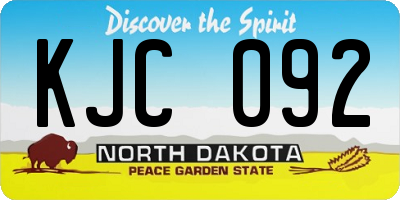 ND license plate KJC092