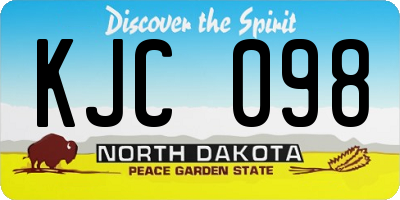 ND license plate KJC098
