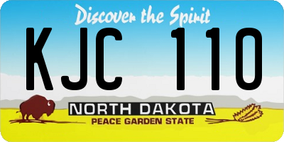 ND license plate KJC110
