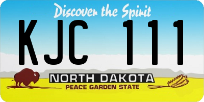 ND license plate KJC111
