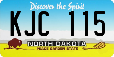 ND license plate KJC115
