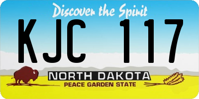 ND license plate KJC117