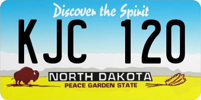 ND license plate KJC120