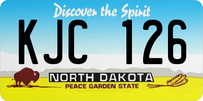 ND license plate KJC126