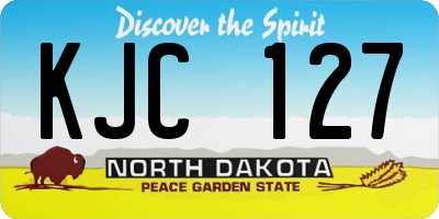 ND license plate KJC127