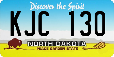 ND license plate KJC130