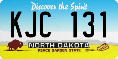 ND license plate KJC131