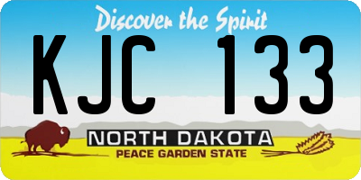 ND license plate KJC133