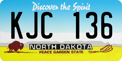 ND license plate KJC136