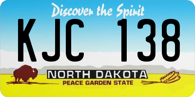 ND license plate KJC138