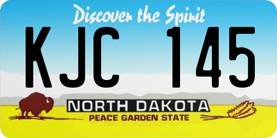 ND license plate KJC145