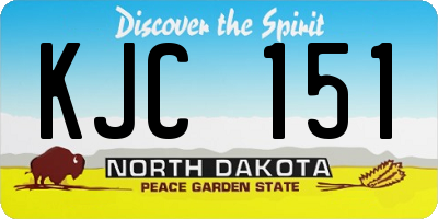 ND license plate KJC151