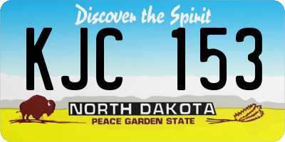 ND license plate KJC153