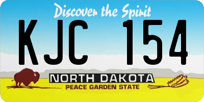 ND license plate KJC154