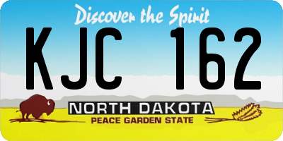 ND license plate KJC162