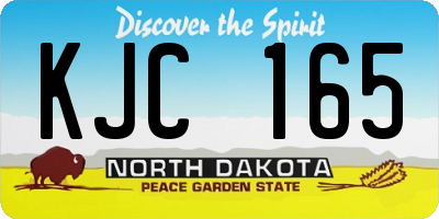 ND license plate KJC165