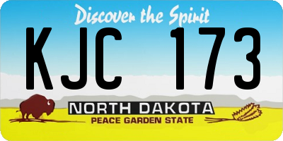 ND license plate KJC173