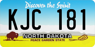 ND license plate KJC181