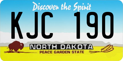 ND license plate KJC190