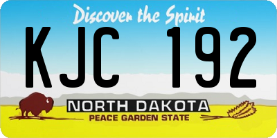 ND license plate KJC192