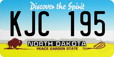 ND license plate KJC195
