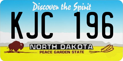 ND license plate KJC196