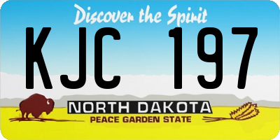 ND license plate KJC197