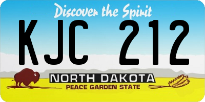 ND license plate KJC212