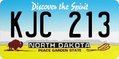 ND license plate KJC213