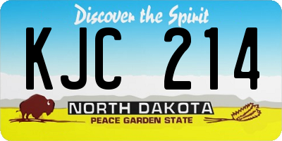 ND license plate KJC214