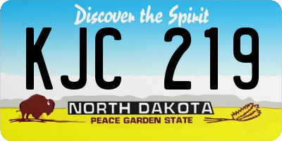 ND license plate KJC219