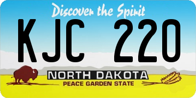 ND license plate KJC220