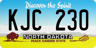 ND license plate KJC230