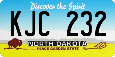ND license plate KJC232