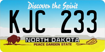 ND license plate KJC233