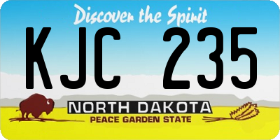 ND license plate KJC235